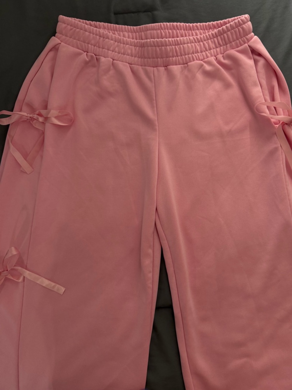 Cozy Pink Satin-Tie Lounge Pants